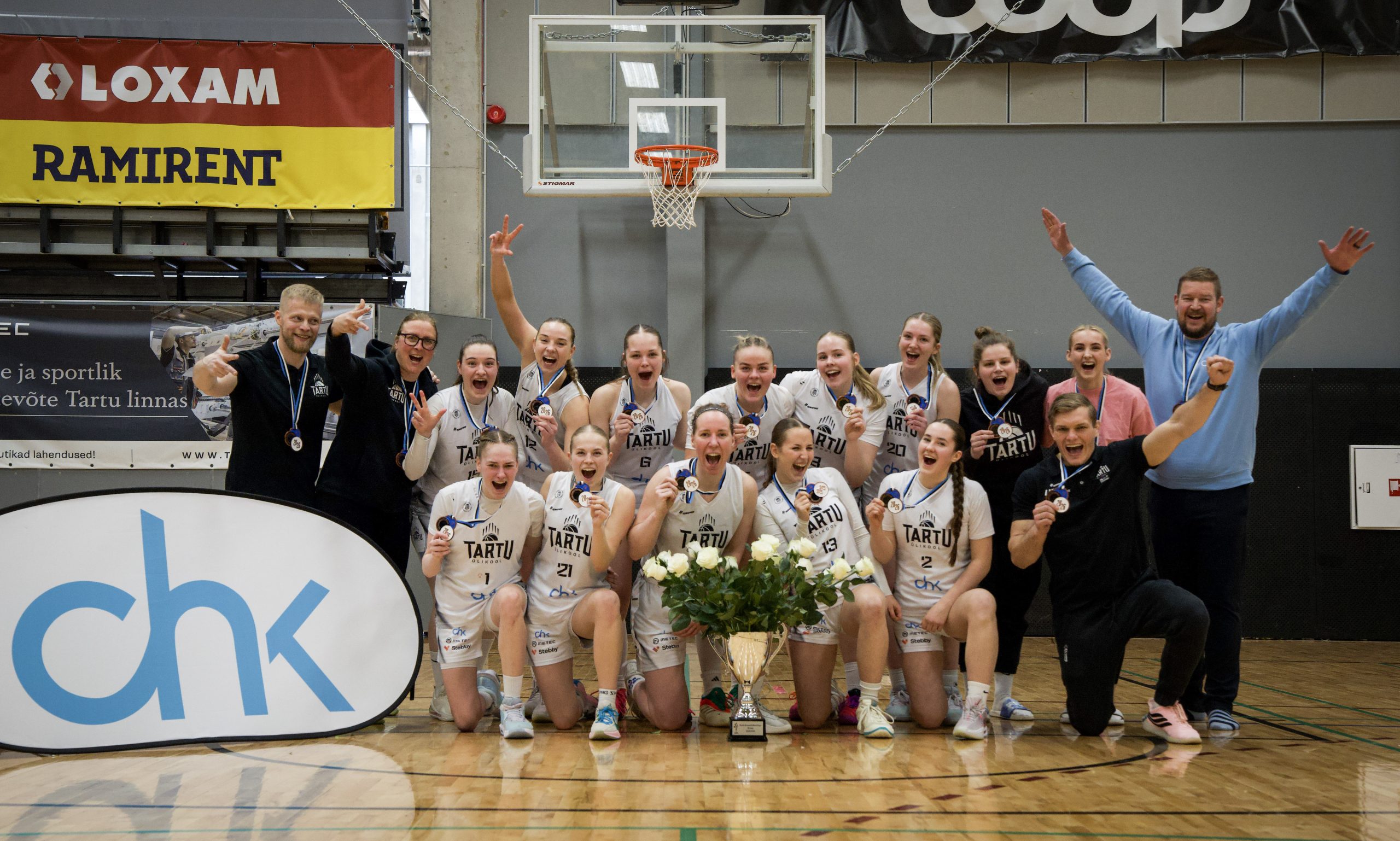 Tartu Ülikool/CHK sai kaela naiste korvpalli meistriliiga pronksi